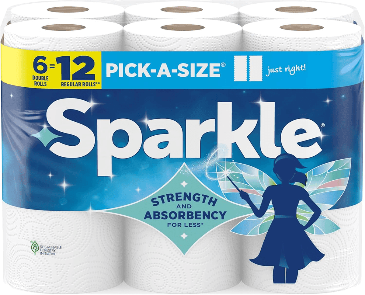 Sparkle Pick-A-Size Paper Towels, 6 Double Rolls