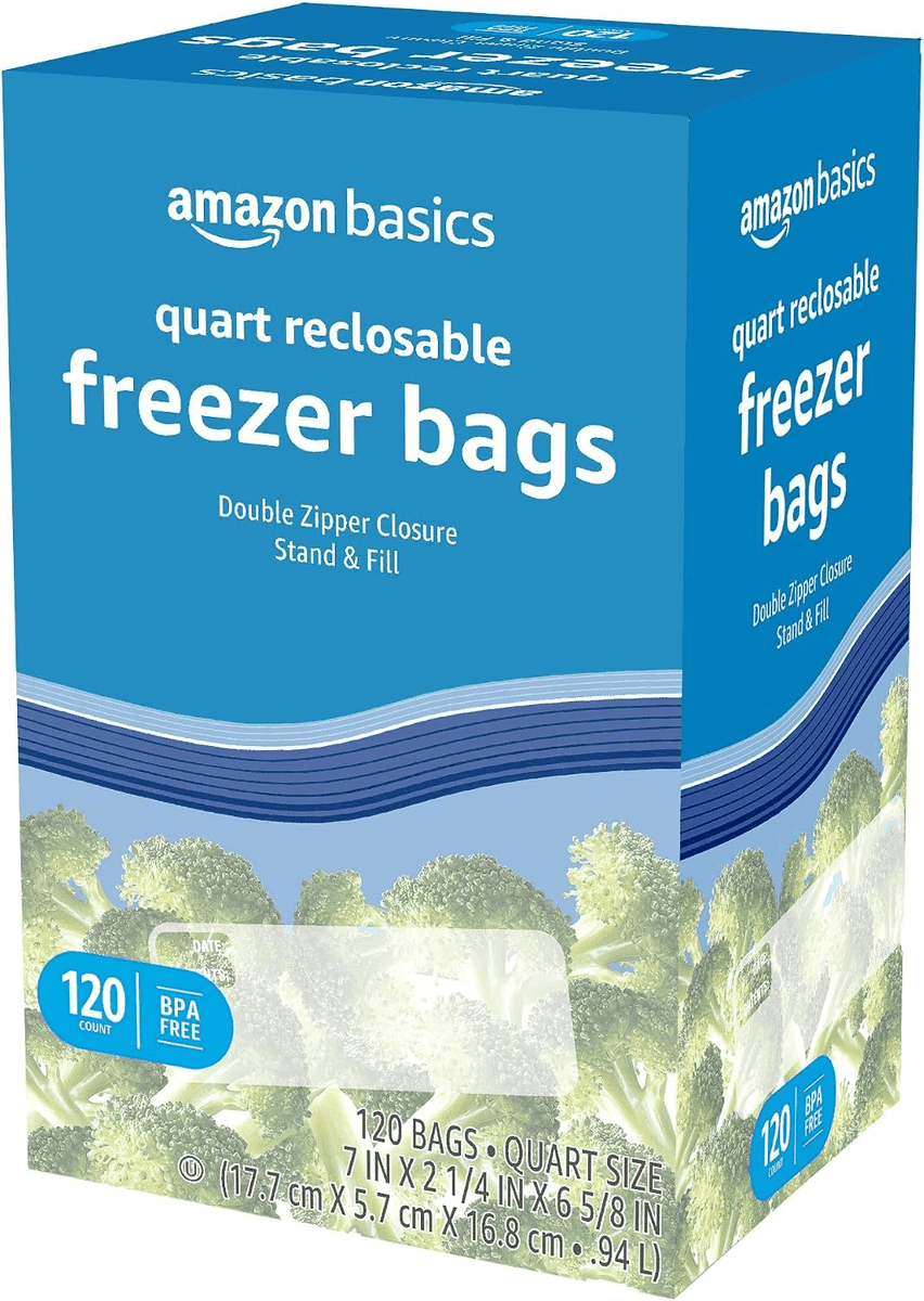 Amazon Basics Quart Freezer Bags, 120 Count image 5
