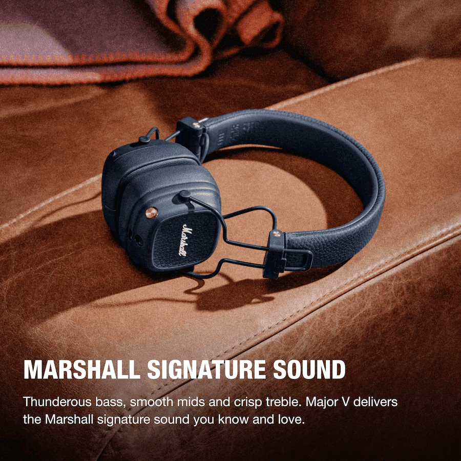 Marshall Major V Wireless On-Ear Headphones, Midnight Blue image 2