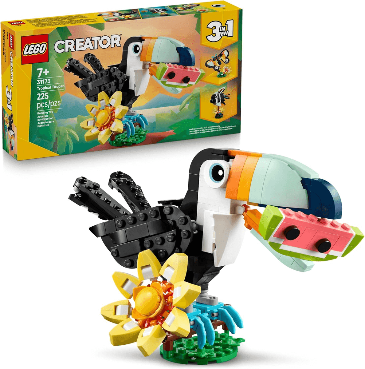 LEGO Creator 3-in-1 Tropical Toucan 31173, 225 Pieces