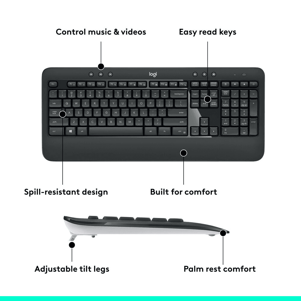 Logitech MK540 Advanced Wireless Keyboard and Mouse Bundle image 5