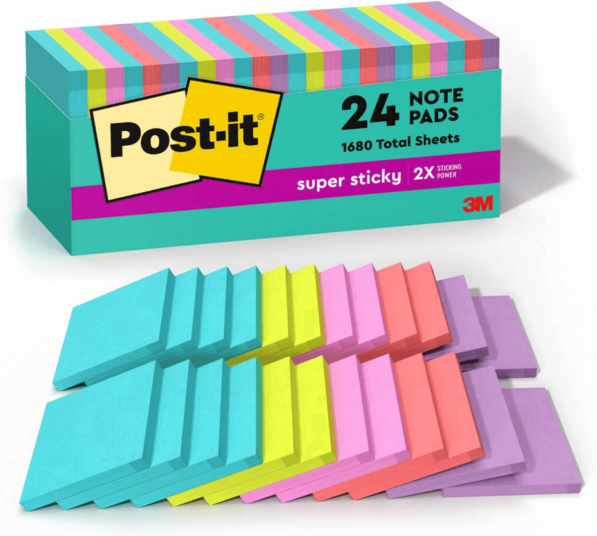 Post-it Super Sticky Notes 3 x 3 - 24 Pads