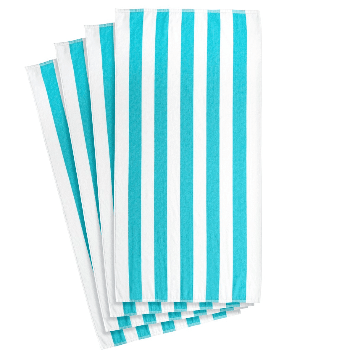 Mainstays Cabana Stripe Beach Towels, 4 Pack, Teal — $14.97