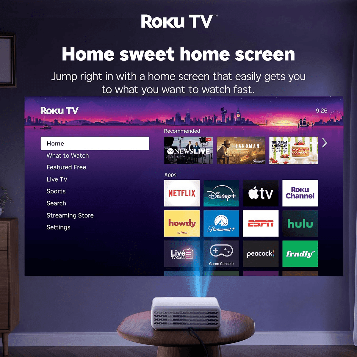 Aurzen Roku TV D1R 1080p Smart Projector — $129.99 image 4