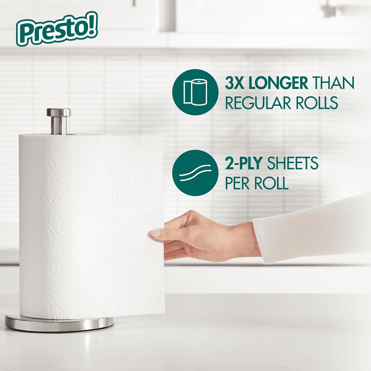 Presto! Ultra-Strong Paper Towels, 12 Huge Rolls — $25.48 image 3