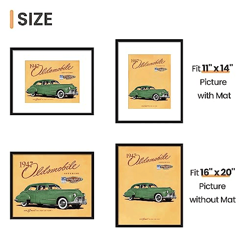 upsimples 16x20 Black Picture Frame for 11x14 with Mat image 3