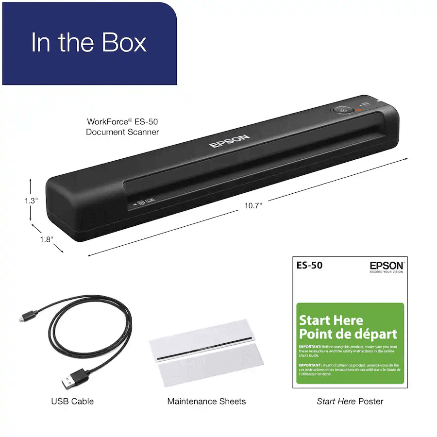 Epson WorkForce ES-50 Mobile Color Document Scanner image 2