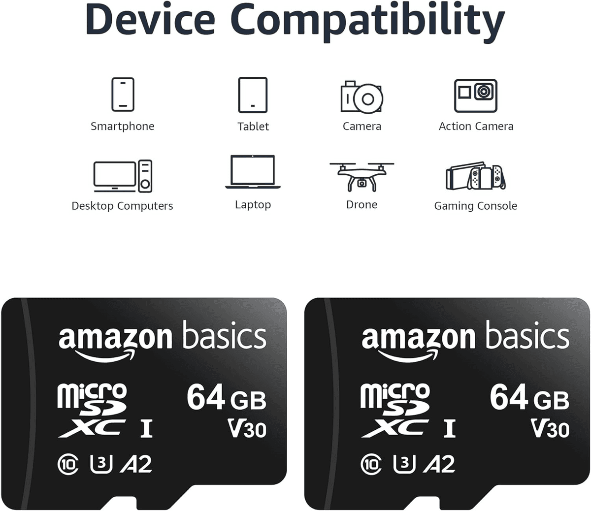 Amazon Basics 64GB microSDXC Memory Cards, 2-Pack image 3