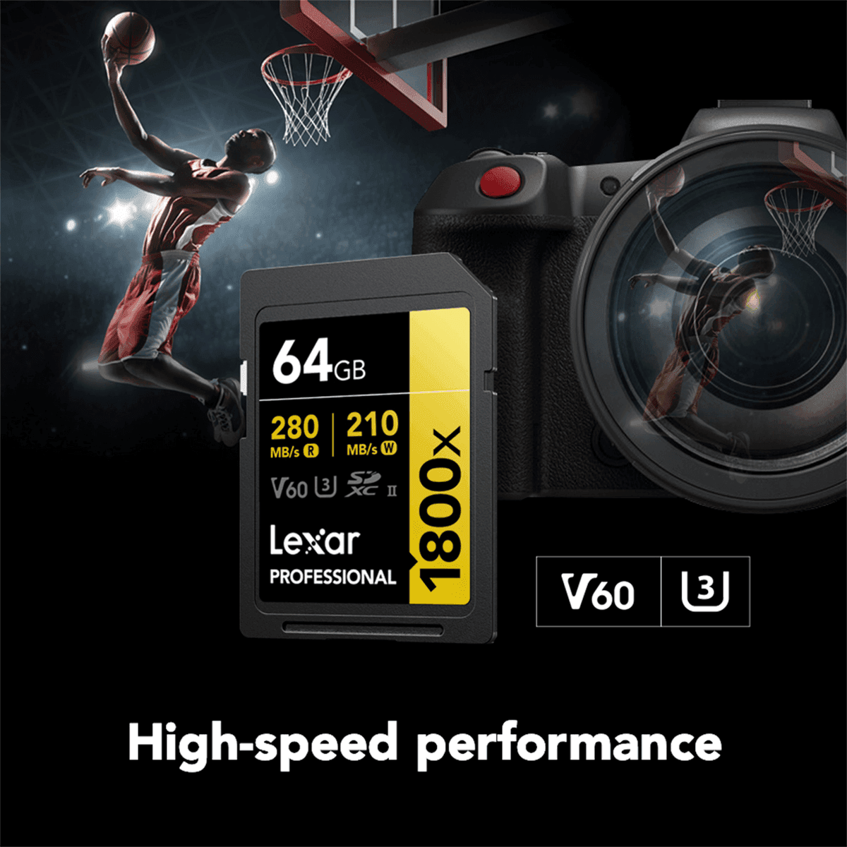 Lexar Professional 1800x UHS-II 64GB SDXC Card image 3