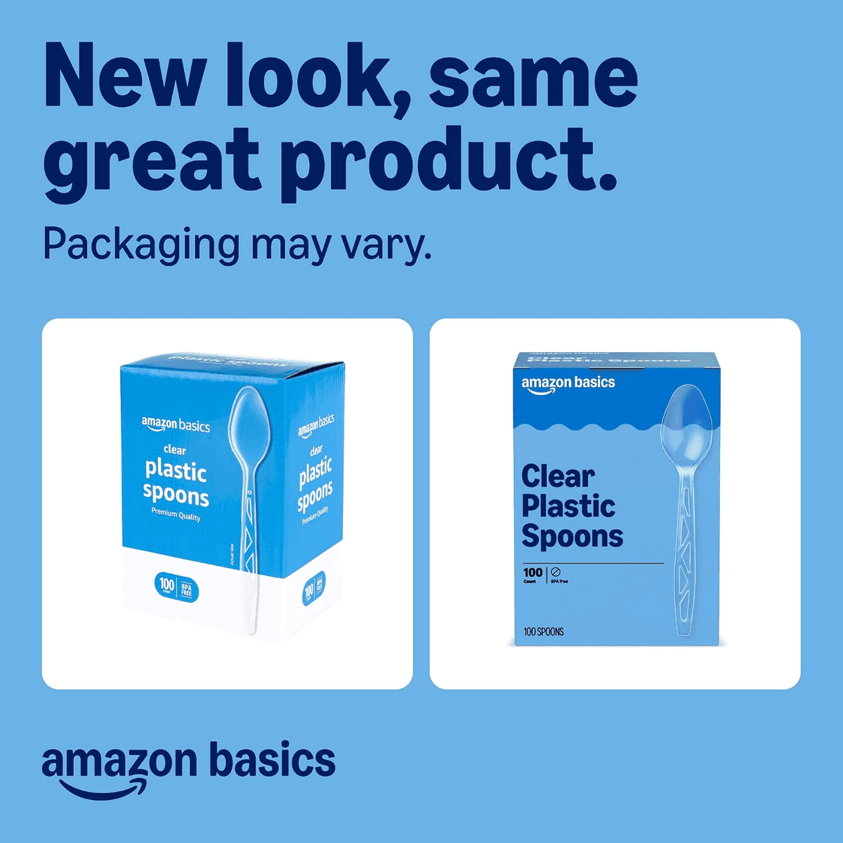 Amazon Basics Clear Plastic Spoons, 100 Count image 2