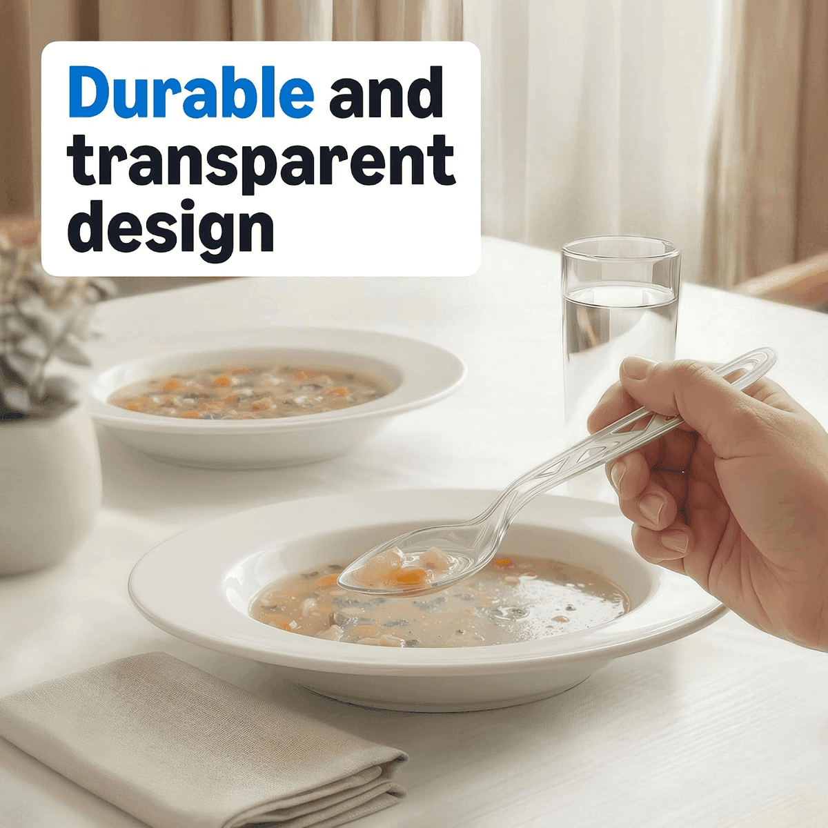 Amazon Basics Clear Plastic Spoons, 100 Count image 3
