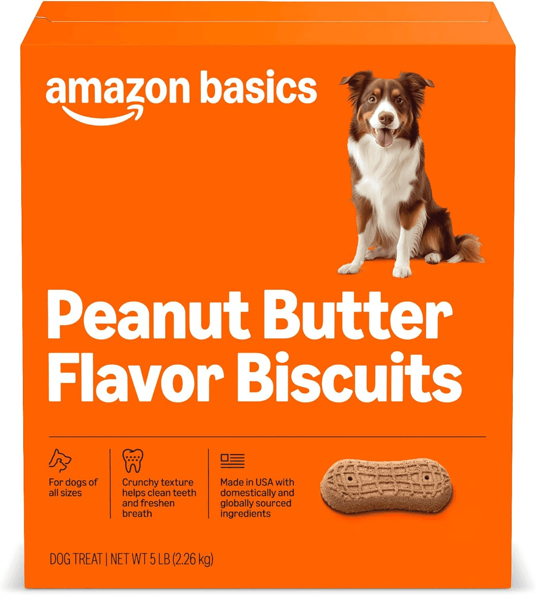 Amazon Basics Peanut Butter Dog Biscuits, 5 lb Box