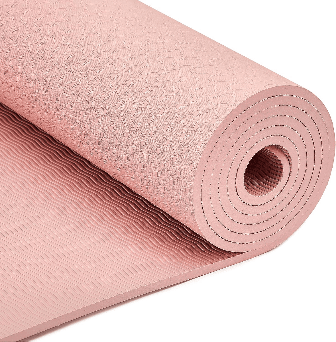 Amazon Basics 1/4-Inch TPE Yoga Mat with Strap (Rose) image 4