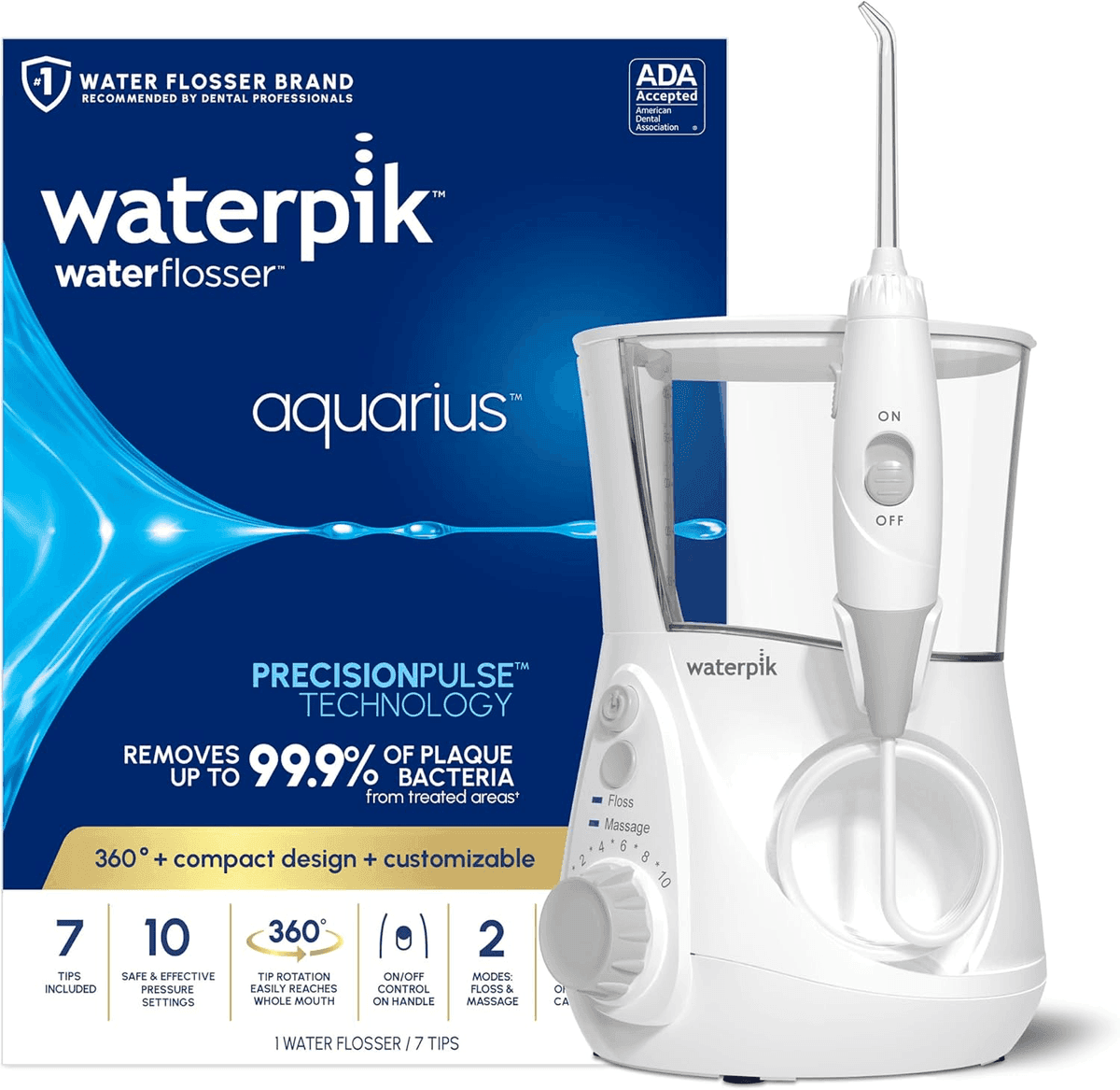 Waterpik Aquarius WP-660 Countertop Water Flosser (White)