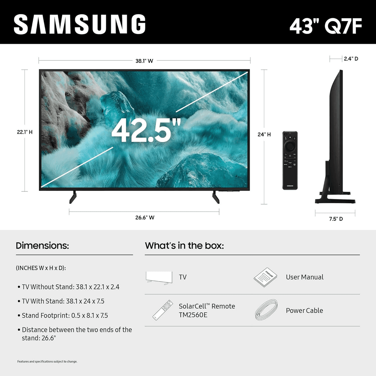 Samsung 43-Inch Q7F QLED 4K Smart TV image 2