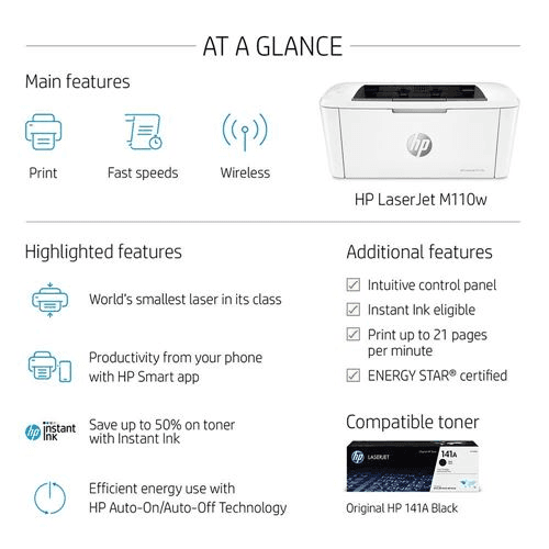 HP LaserJet M110w Wireless Black & White Printer for $99.99 at Micro Center image 2