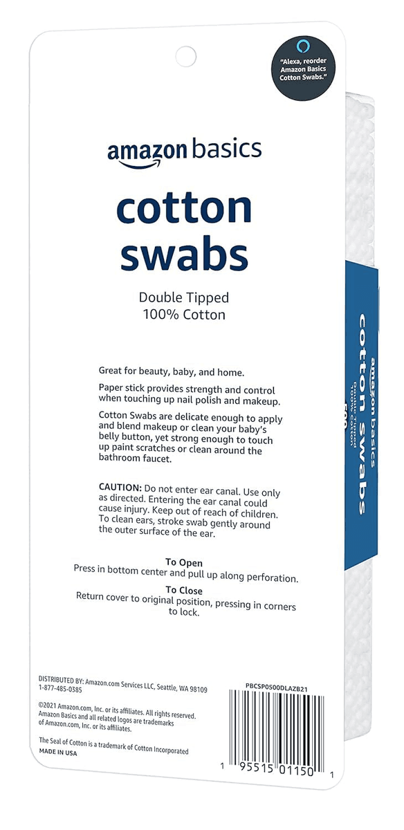 Amazon Basics Double-Tipped Cotton Swabs - 500 Count image 2