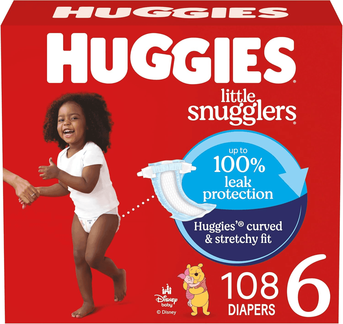 Huggies Little Snugglers Size 6 Baby Diapers, 108 Count