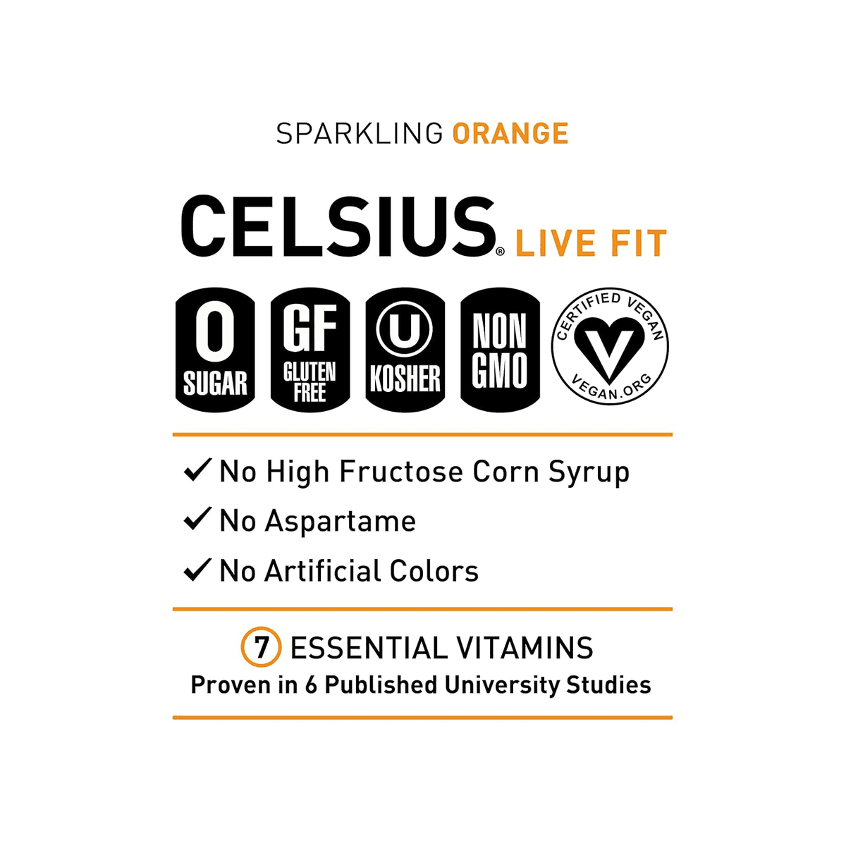 CELSIUS Sparkling Orange Energy Drink, 12-Pack image 4