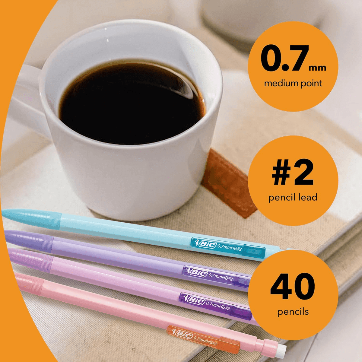 BIC Xtra-Smooth Pastel Mechanical Pencils, 40-Count image 4