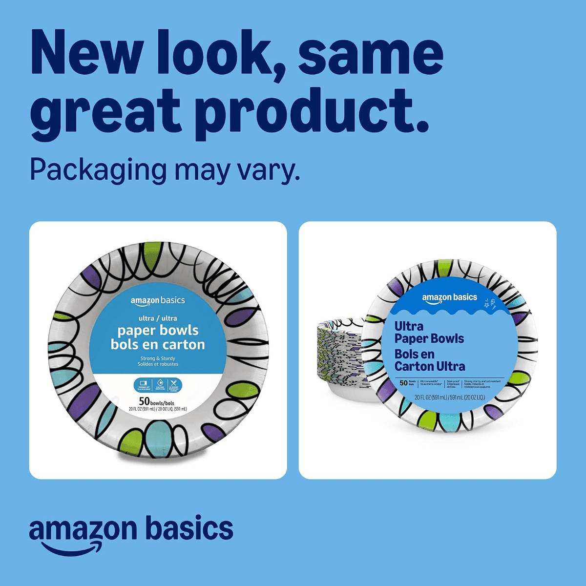 Amazon Basics Ultra 20-Ounce Paper Bowls, 50 Count image 2