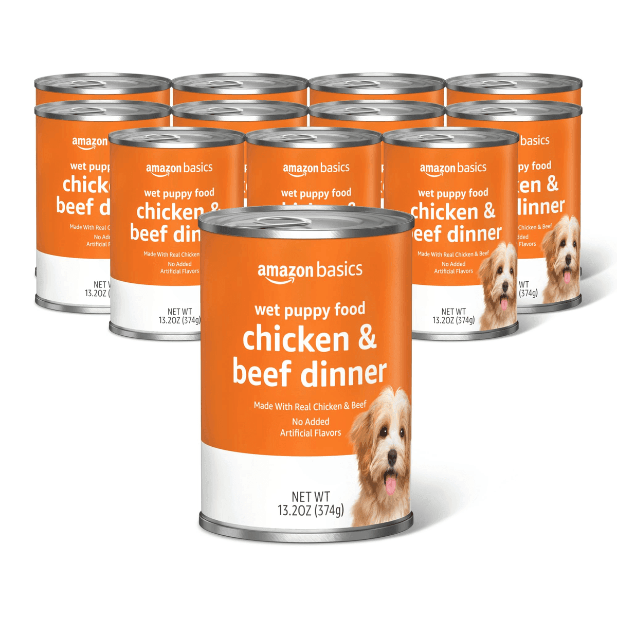 Amazon Basics Puppy Chicken & Beef Wet Dog Food, 12-Pack