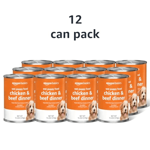 Amazon Basics Puppy Chicken & Beef Wet Dog Food, 12-Pack image 2