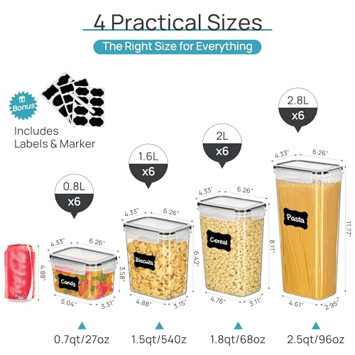 Vtopmart 24-Piece Airtight Pantry Storage Container Set image 2