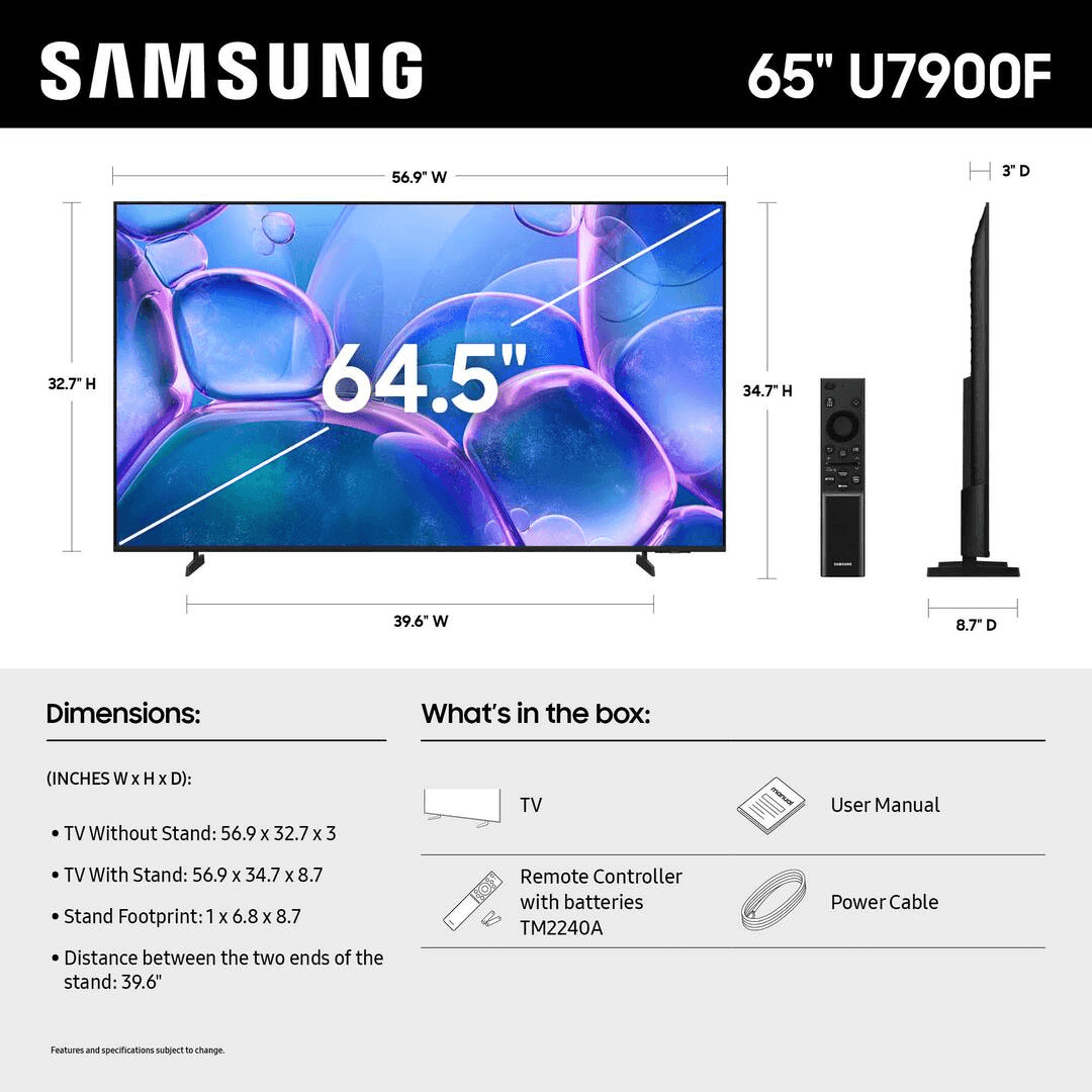 Samsung 65" U7900 Series UHD 4K Smart Tizen TV (2025) image 5