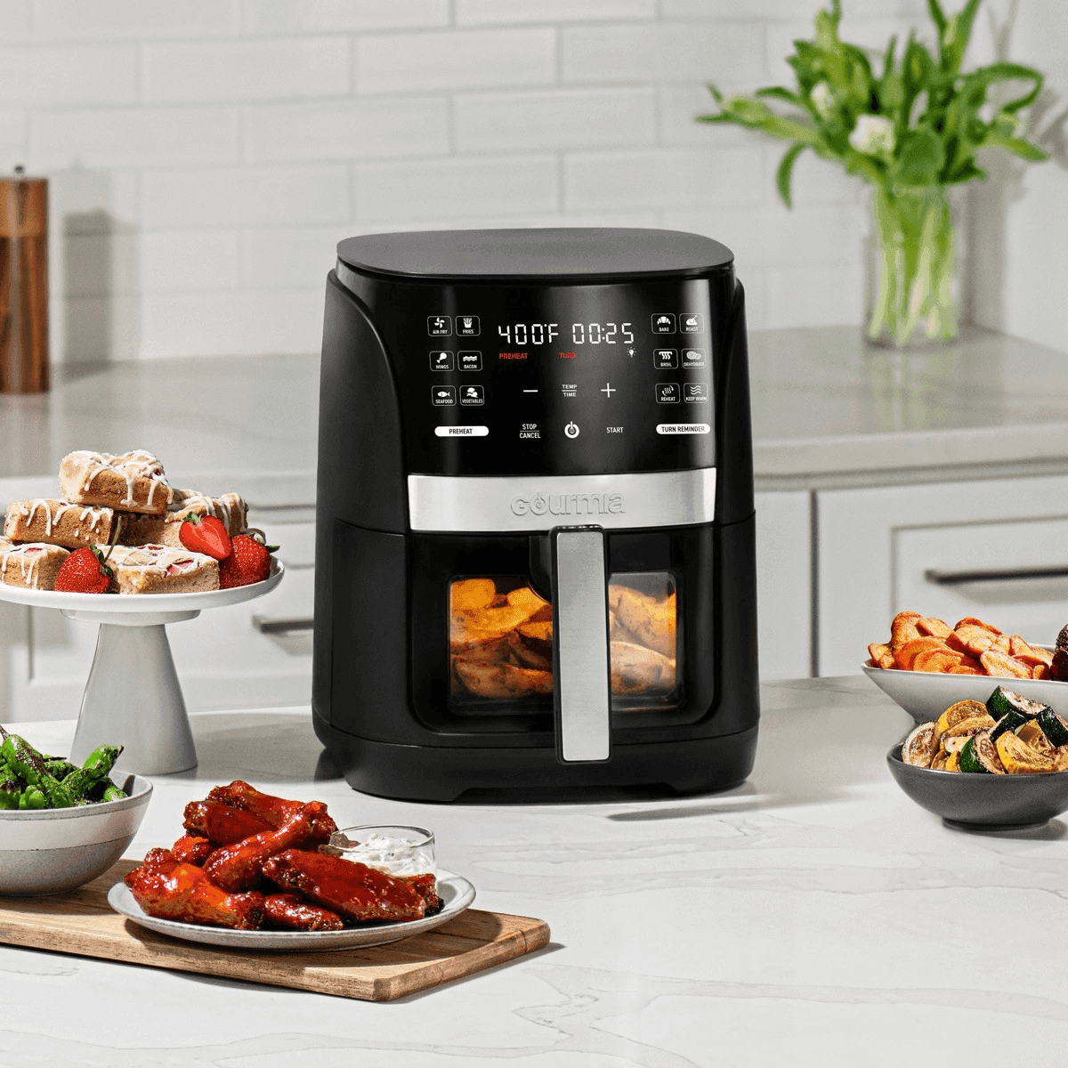 Gourmia 3-Quart Digital Air Fryer, Black/Stainless Steel image 3