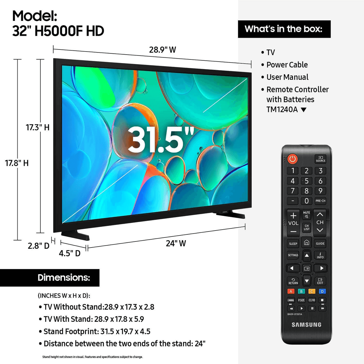 Samsung 32-Inch H5000F HD Smart TV (2025) image 2