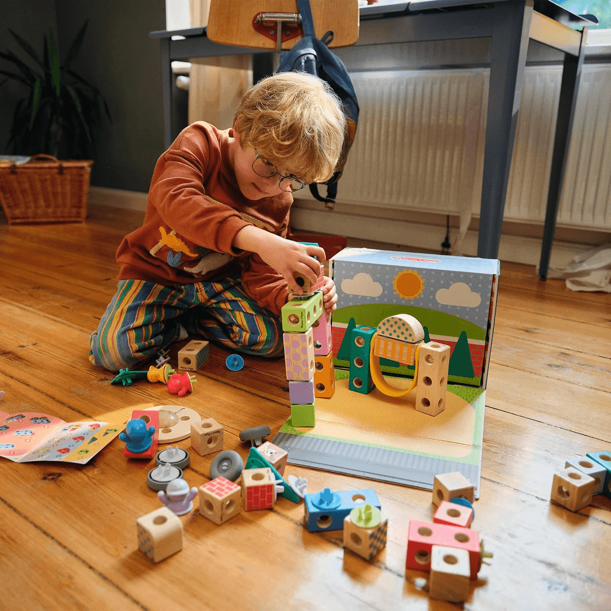Melissa & Doug Blockables Town 73-Piece Wooden Building Set image 2