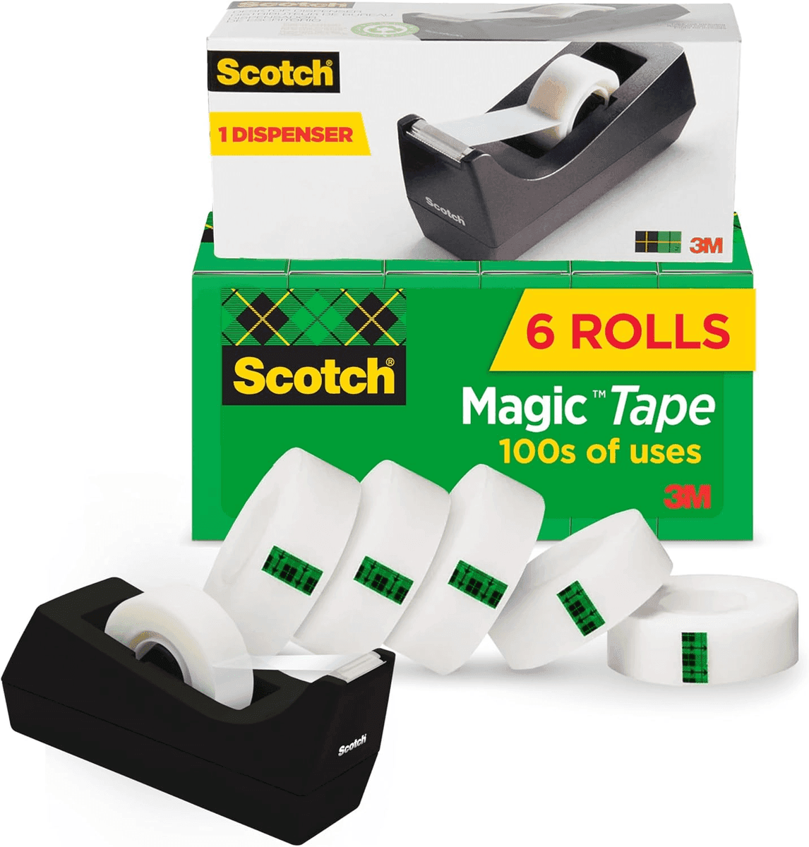 Scotch Magic Tape 6 Rolls with Desktop Dispenser