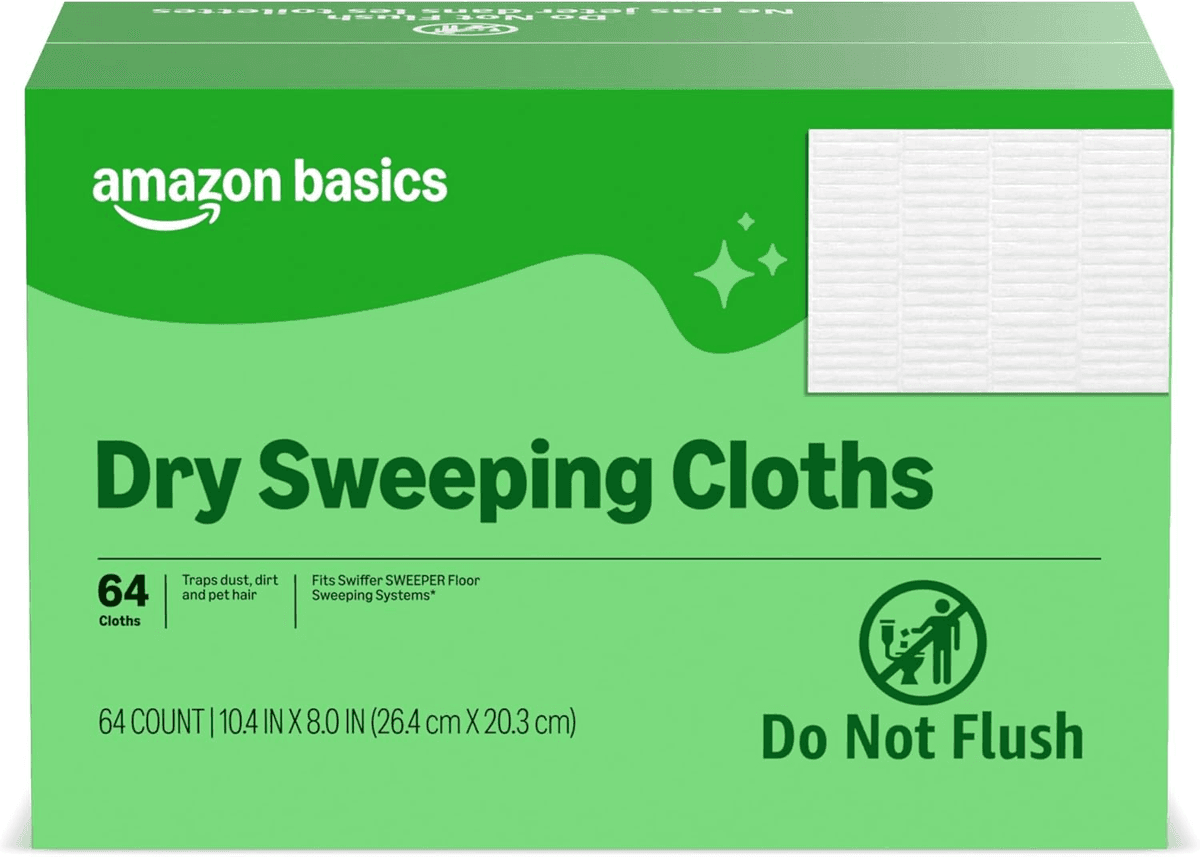 Amazon Basics Dry Sweeping Cloths - 64 Count