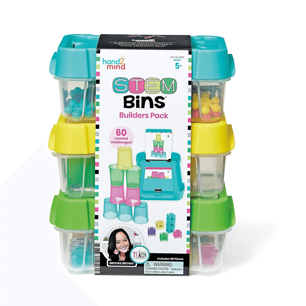 Hand2mind STEM Bins Builders Pack - 118 Pieces