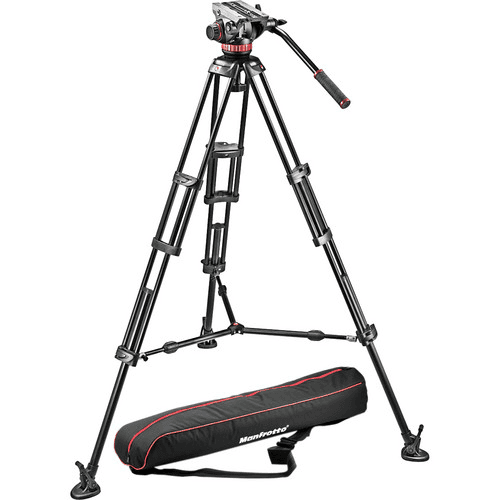 Manfrotto MVH502A Fluid Head and 546B Tripod System with Carrying Bag image 1