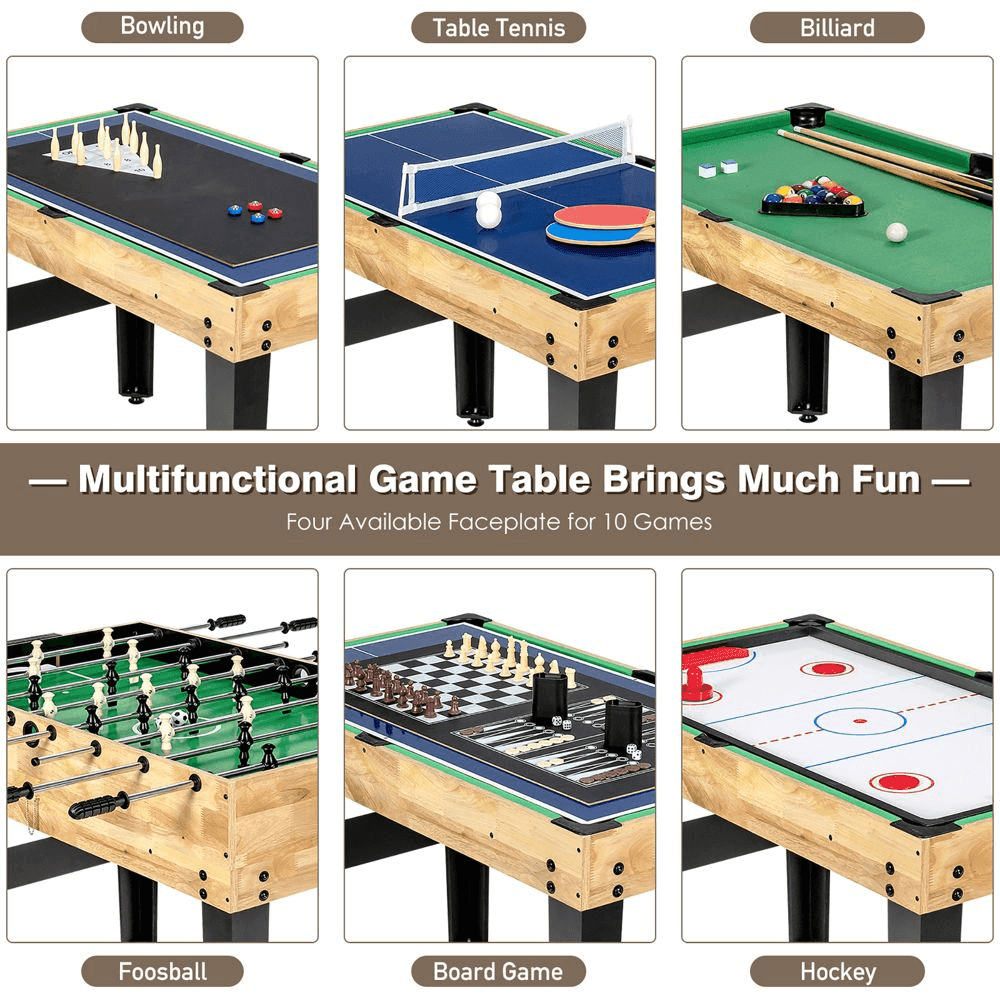 Costway 10-in-1 Combo Game Table Set image 3