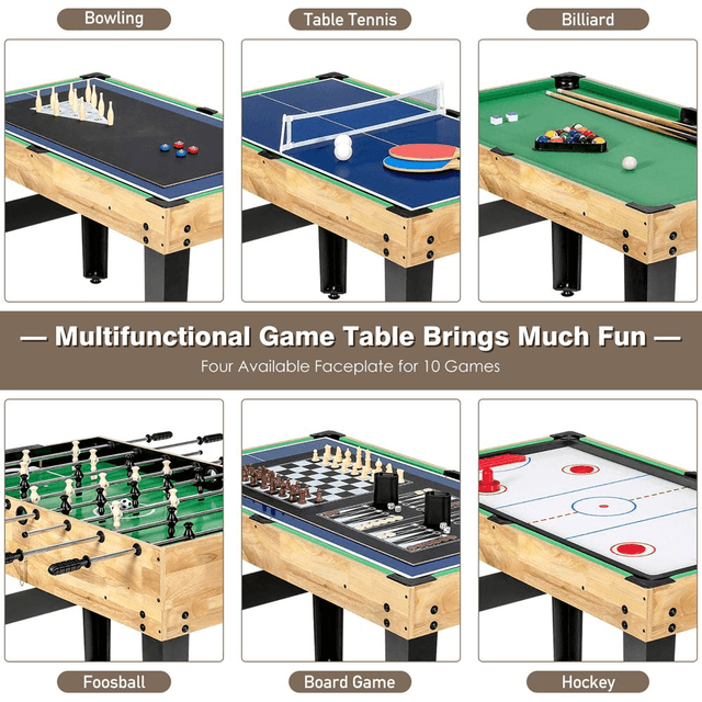 Costway 10-in-1 Combo Game Table Set image 3