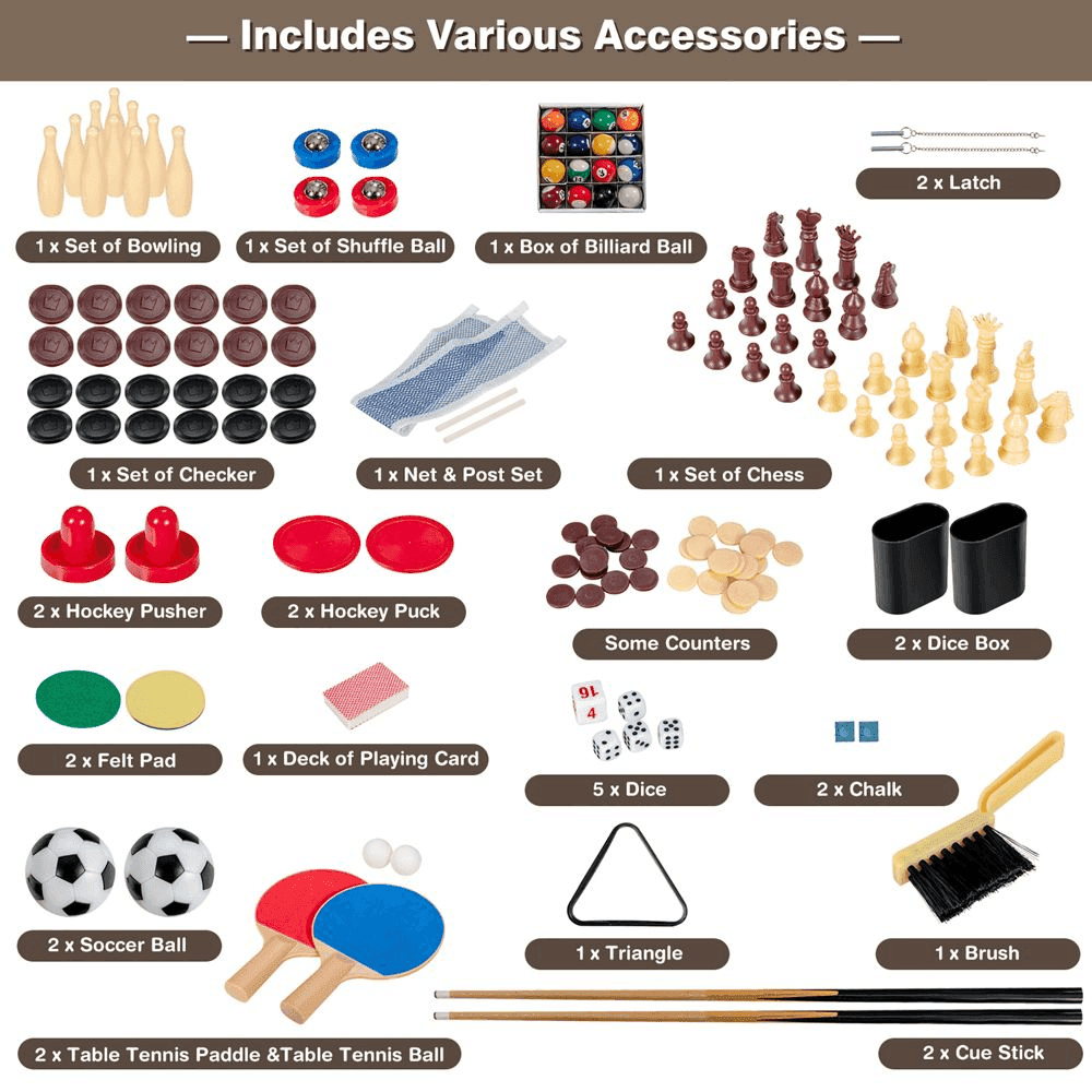 Costway 10-in-1 Combo Game Table Set image 5