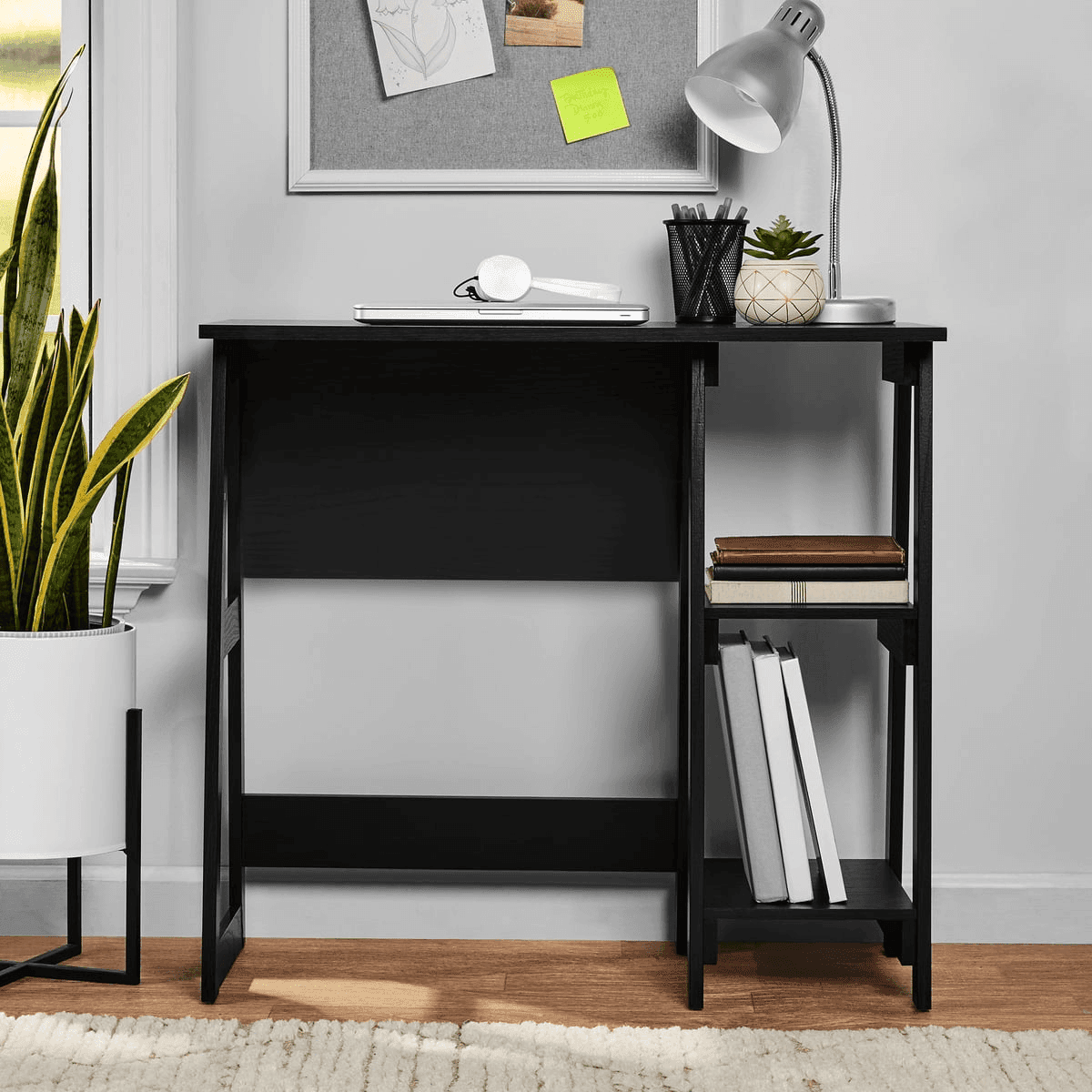 Mainstays Quick Assembly Desk, True Black Oak