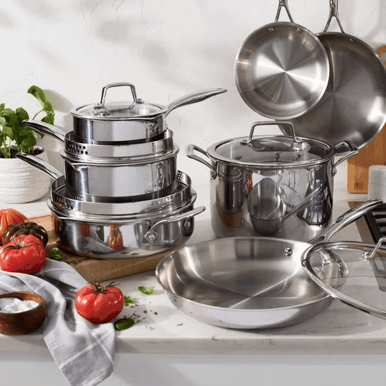 Henckels Tri-Ply Clad Stainless Steel 12-Piece Cookware Set image 2