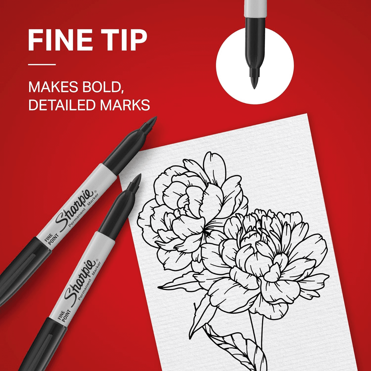 Sharpie Fine Point Black Permanent Markers, 12 Count image 3