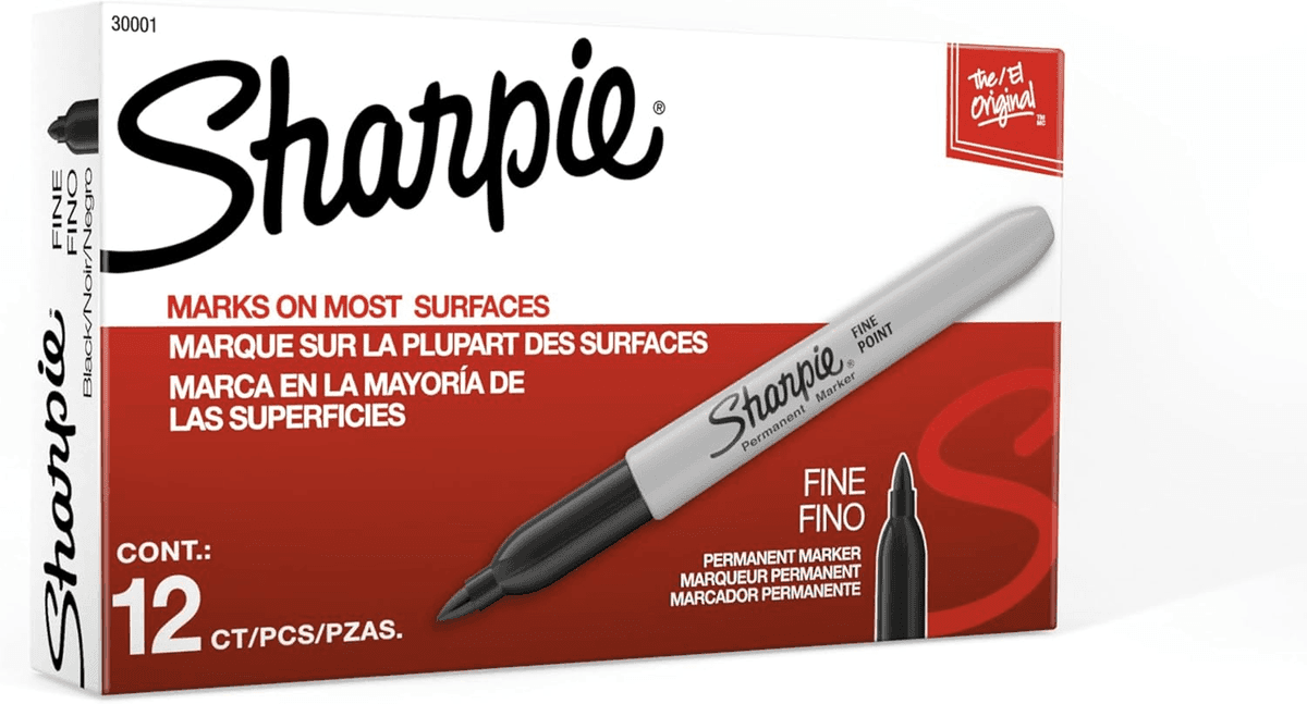 Sharpie Fine Point Black Permanent Markers, 12 Count
