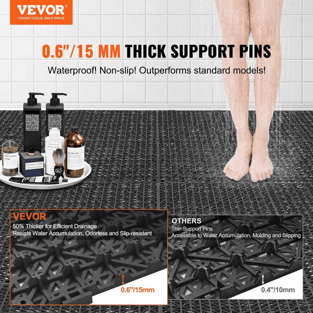 VEVOR 50-Piece Interlocking Drainage Floor Tiles image 2