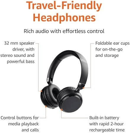 Amazon Basics Bluetooth On-Ear Headphones image 3