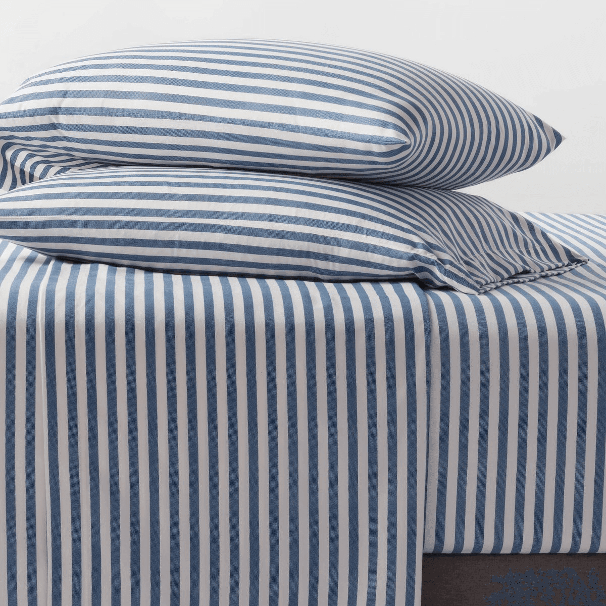 Room Essentials Queen Microfiber Sheet Set - Blue Stripe image 2