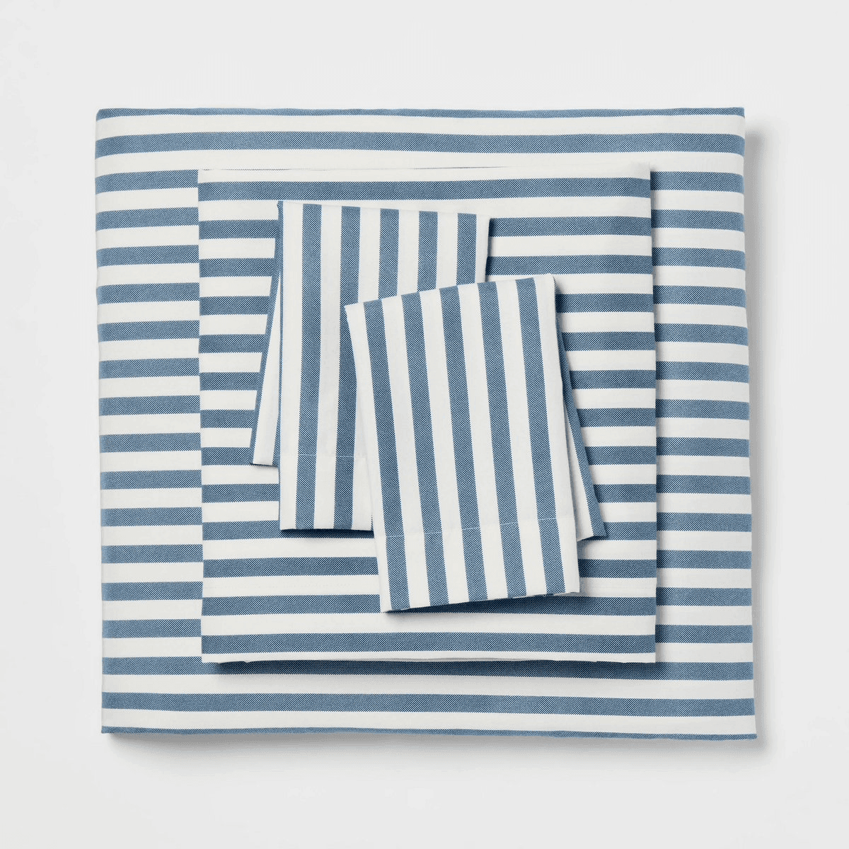 Room Essentials Queen Microfiber Sheet Set - Blue Stripe
