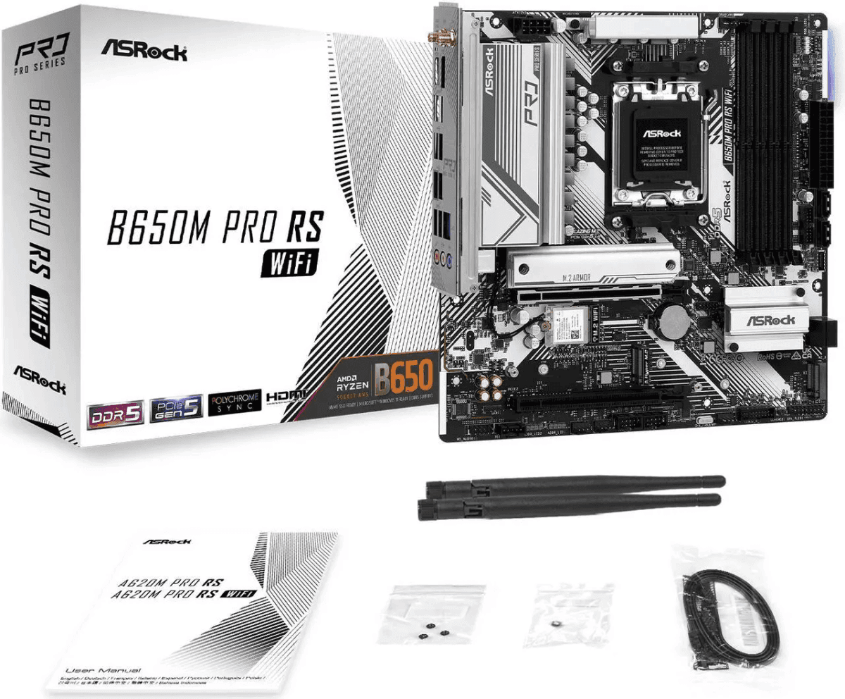 ASRock B650M Pro RS WiFi AM5 Micro ATX Motherboard image 2