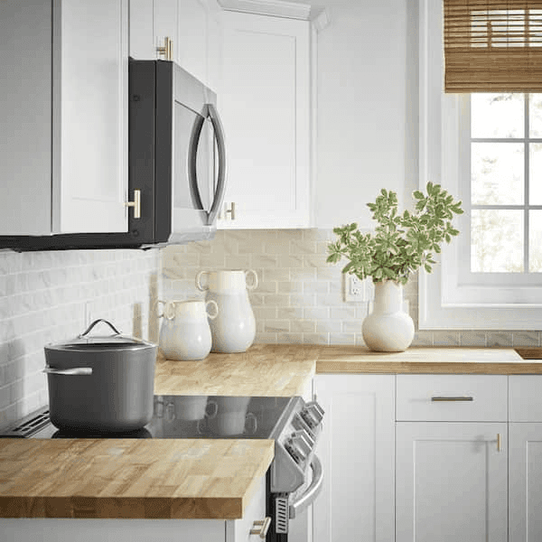 Hampton Bay 8 ft. Unfinished Hevea Butcher Block Countertop image 5