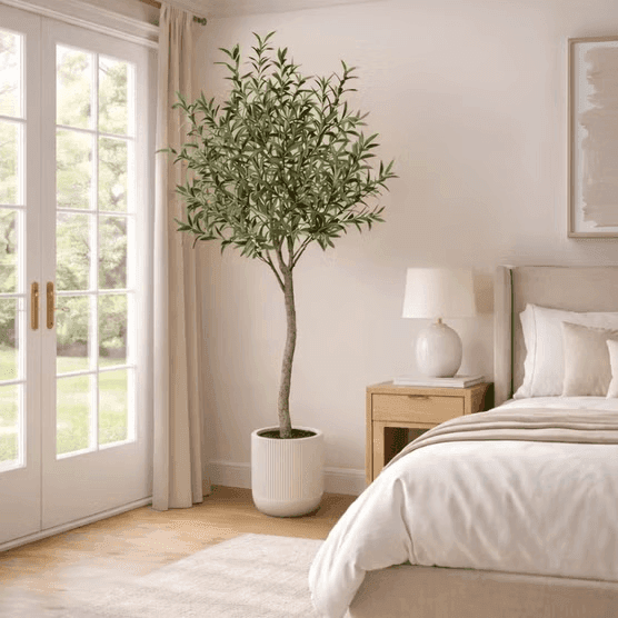 CGH Faux 6.5' Topiary Olive Tree with Planter image 3